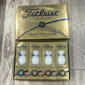 Titleist NXT Tour S Golf Balls in Gold Box